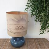 Vintage lamp with blue ceramic foot