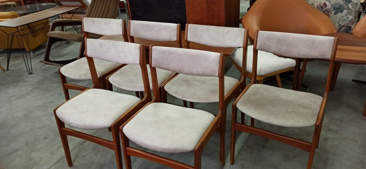1960s danish palisander dining chairs, set of 6