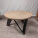 Round coffee table with steel legs