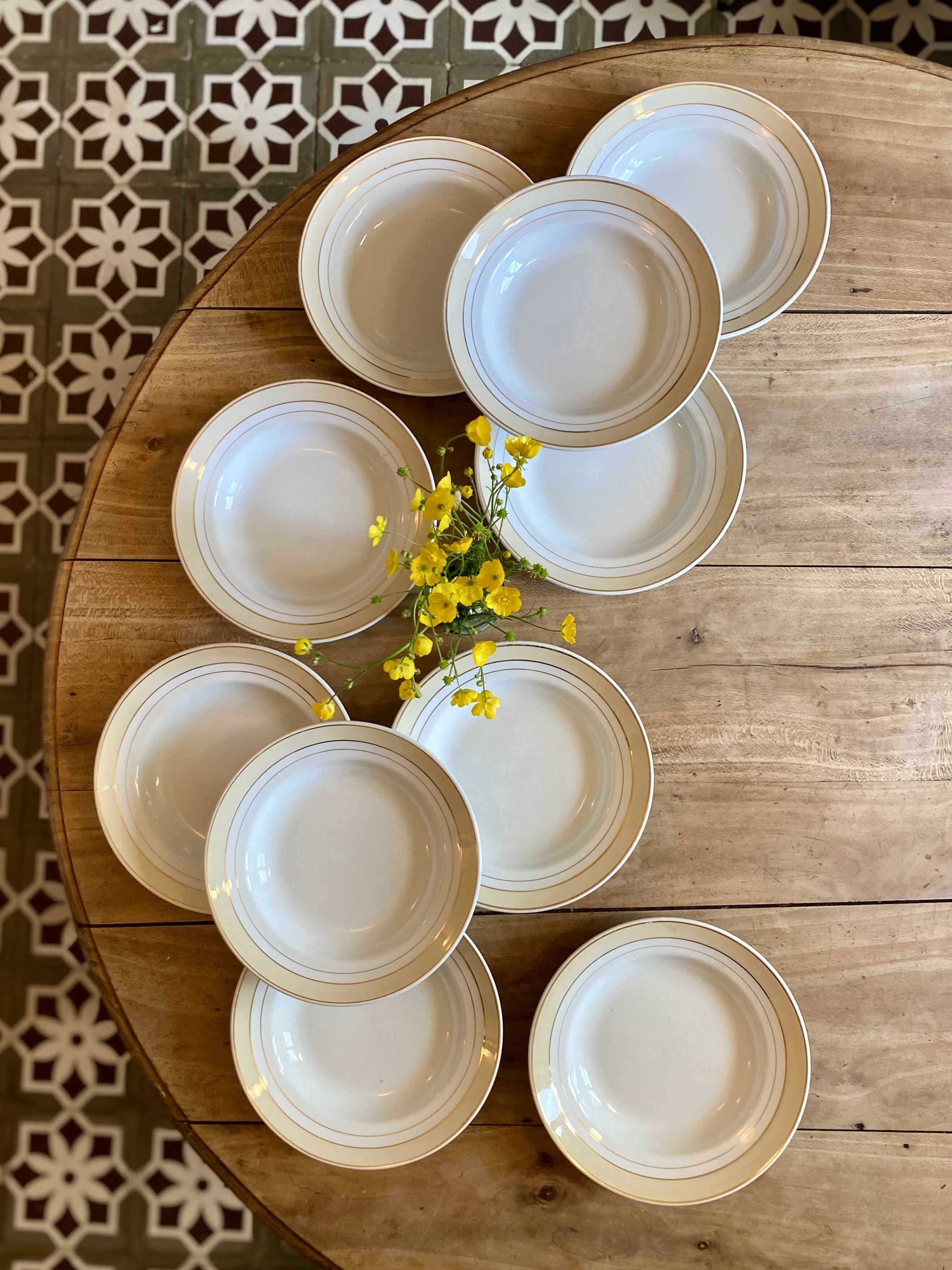 Lot of 10 vintage hollow plates - Lunéville -