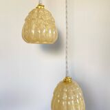 Double pendant light with Clichy glass globe