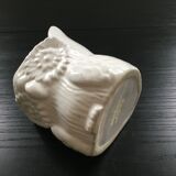 Cache pot hibou blanc