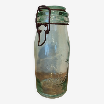 Old storage jar "La Lorraine" light or dark glass