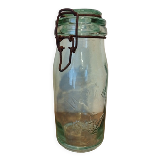 Old storage jar "La Lorraine" light or dark glass