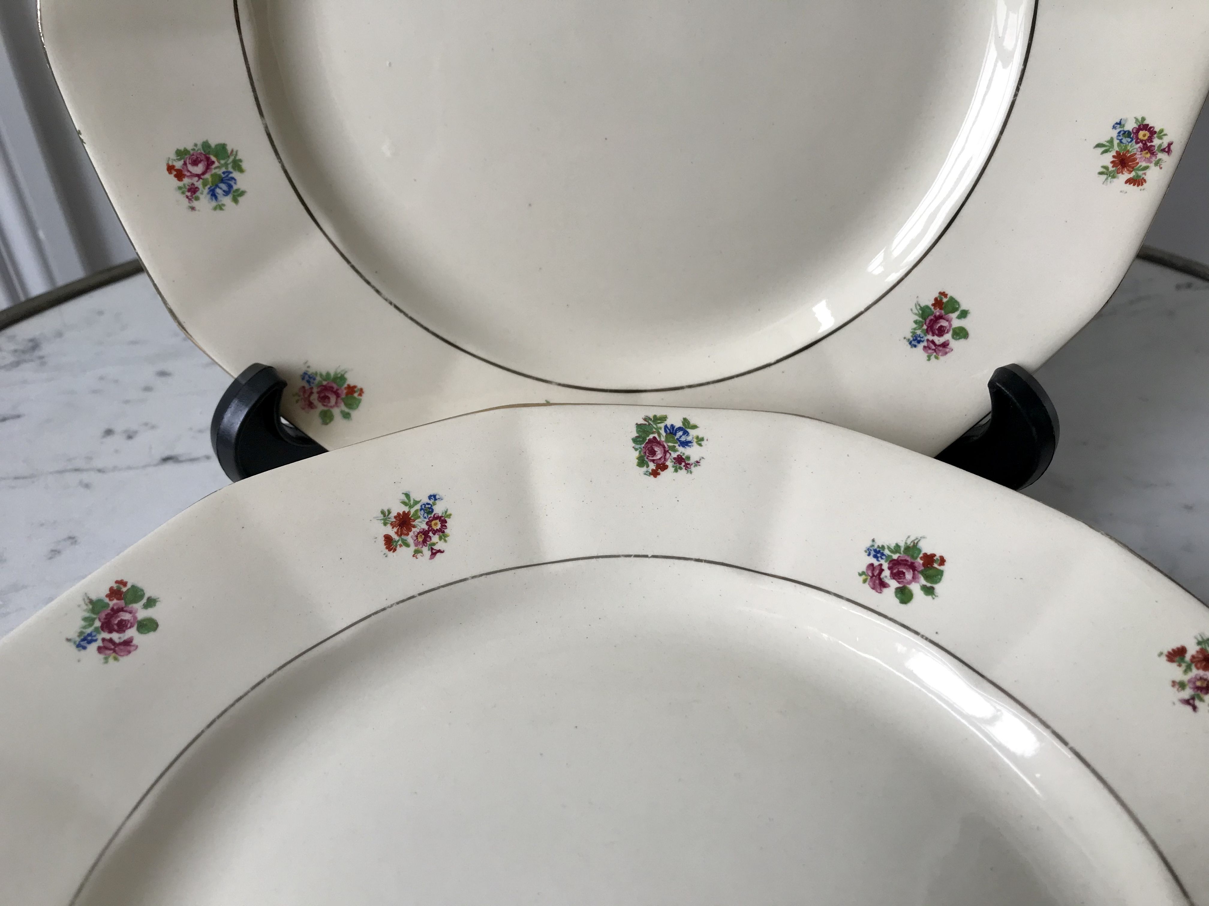 Set of 6 flat plates Digoin Sarreguemines years 40-50