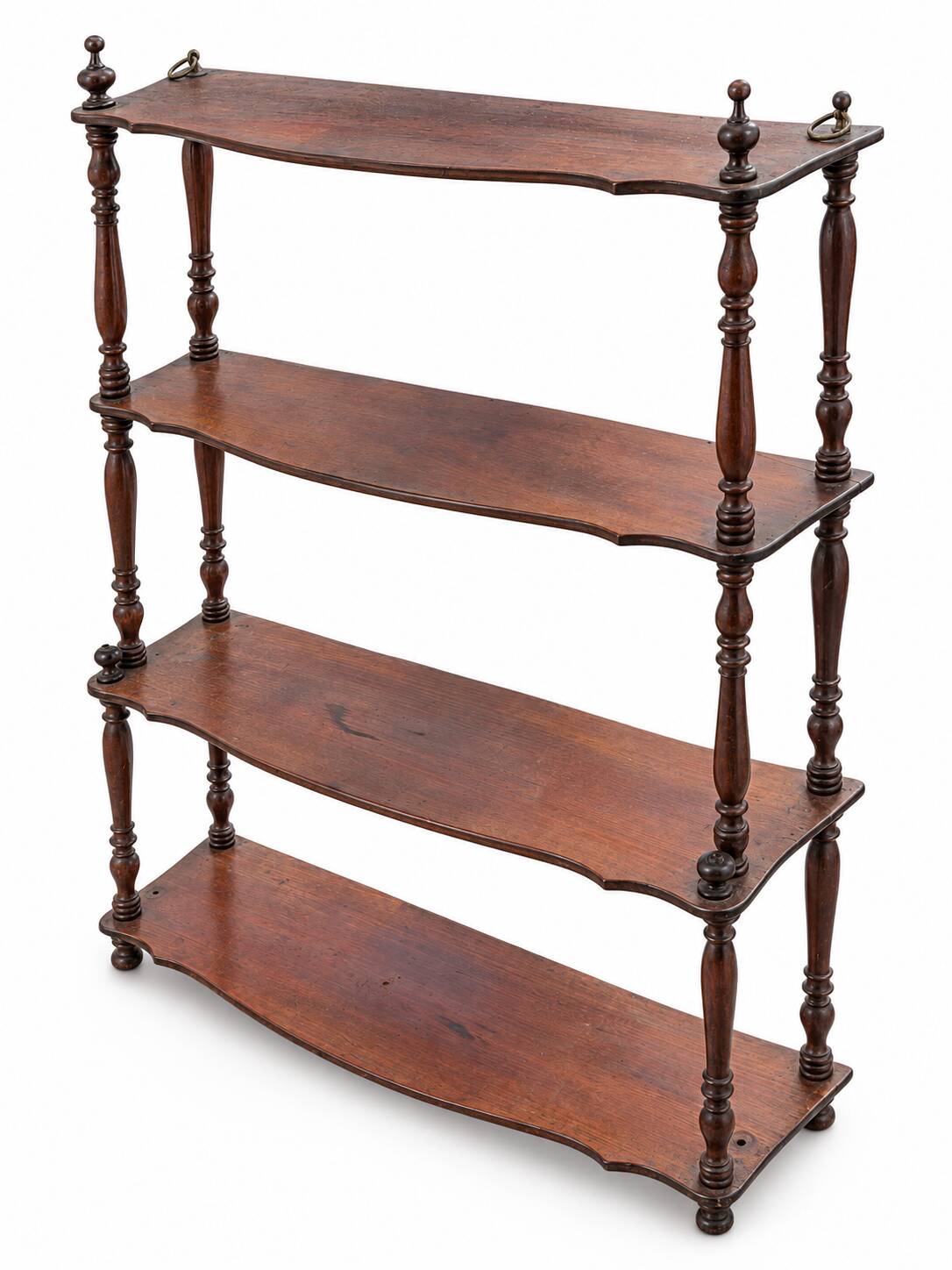 Antique Napoleon III wall shelf in turned wood, 4 shelves, 19th century.