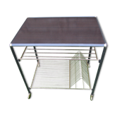 Table roulante vintage classeur vinyles