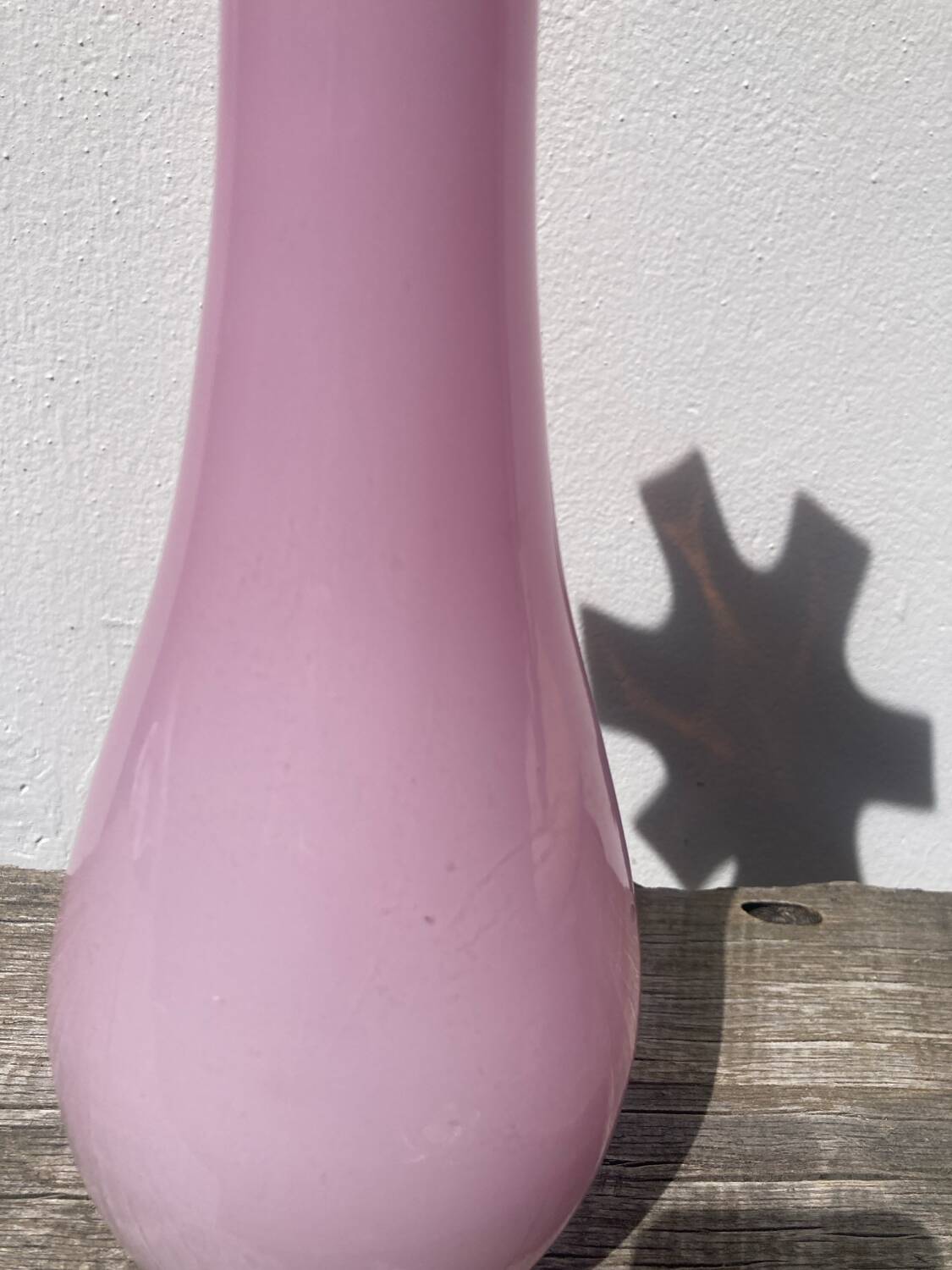 Grand vase fleur opaline rose
