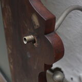 Art nouveau entrance cherry tree wood coat rack with mirror 1890s