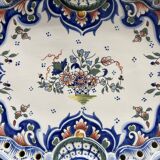 Oval dish with Desvres Fourmaintraux Rouen decoration