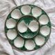 Round oyster or shell dish, vintage earthenware slip