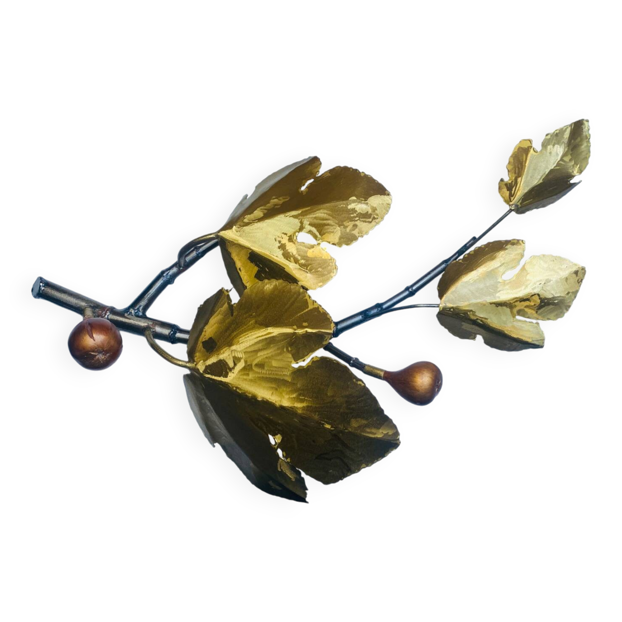 Applique murale feuilles dorées