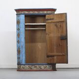 Rustic Farmhouse Folk Art Painted Bridal Cabinet