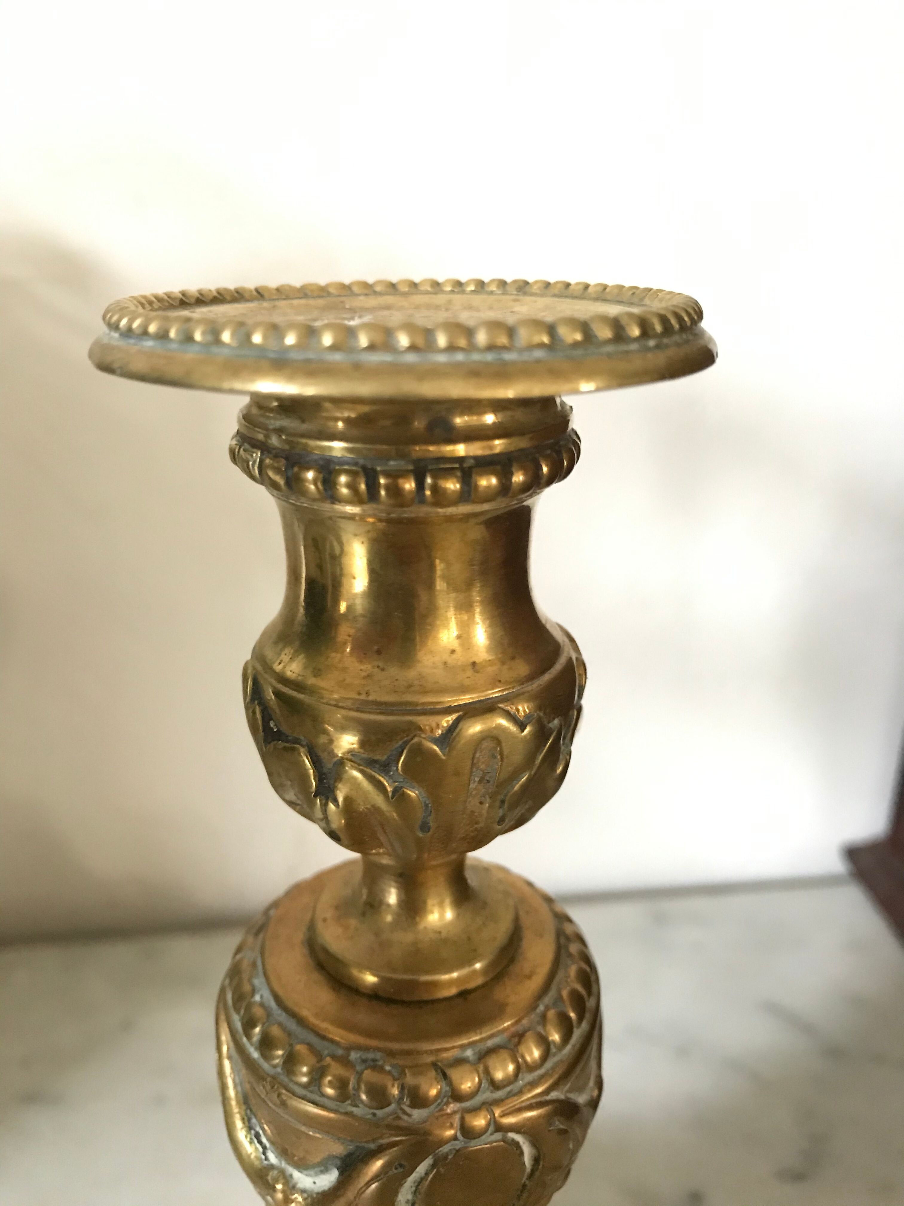 Golden bronze candlestick