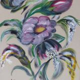 Tableau peinture gouache signé