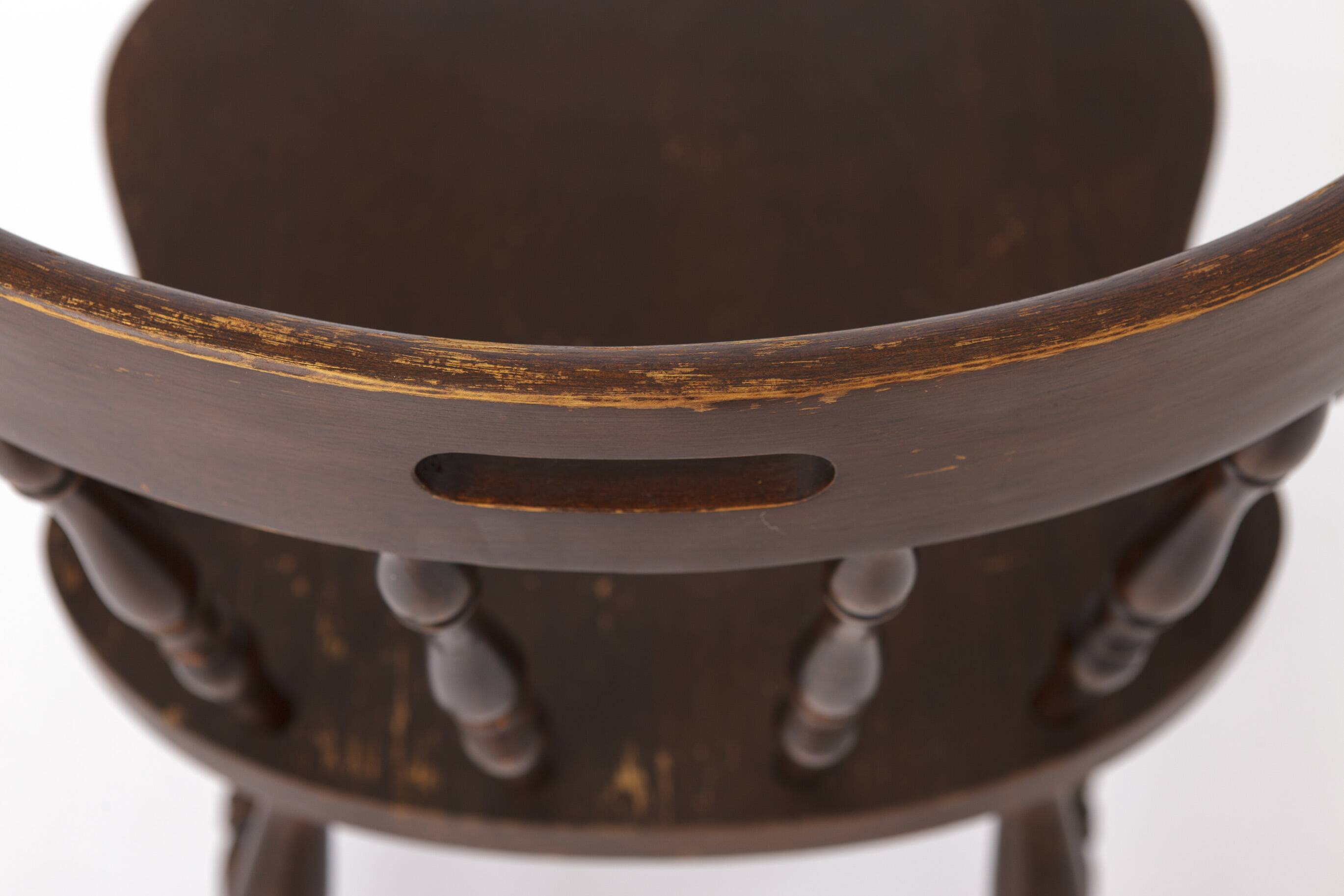 Vintage Western Style Wooden Chair, 1950s–1960s German Rustic Beechwood