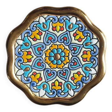 Dessous de plat Artecer Cuerda Seca en céramique et or 18 carats