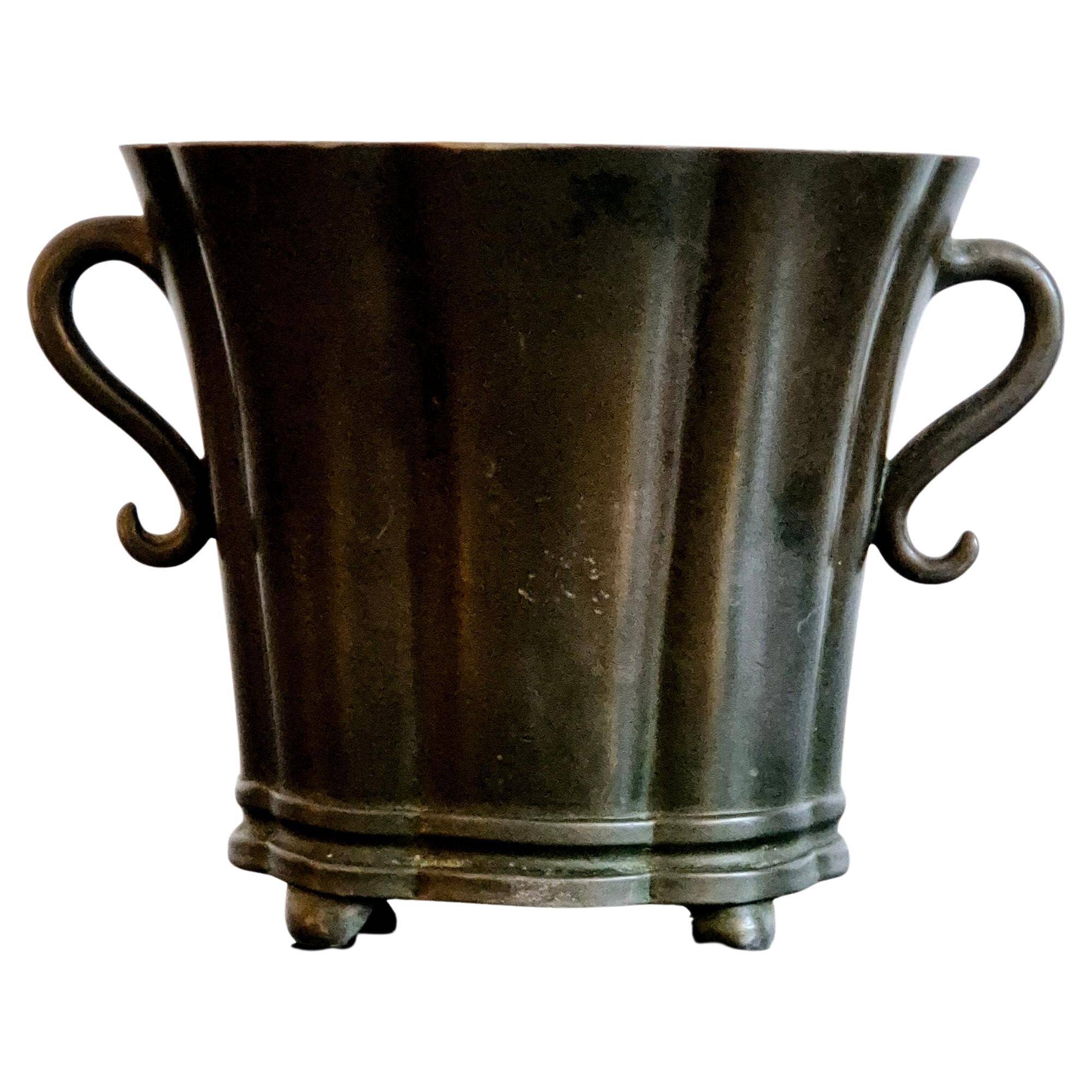 Danish metal vase Disko, by Just Andersen, 1920s/30s/Art Deco
