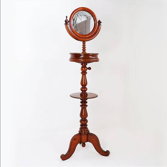 Mahogany Psyche barber mirror - Turned Wood 19th century