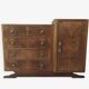 Art Deco buffet bar in walnut burl.