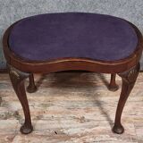 Tabouret de piano Anglais de style Louis XV en acajou de forme haricot