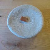 Basket with braided rope and leather lid