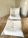 Togo armchair and ottoman in beige corduroy