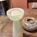 Set of three marble candlesticks