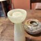 Set of three marble candlesticks