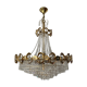 Waterfall chandelier with crystal grapevines and golden aluminum 60s-70s