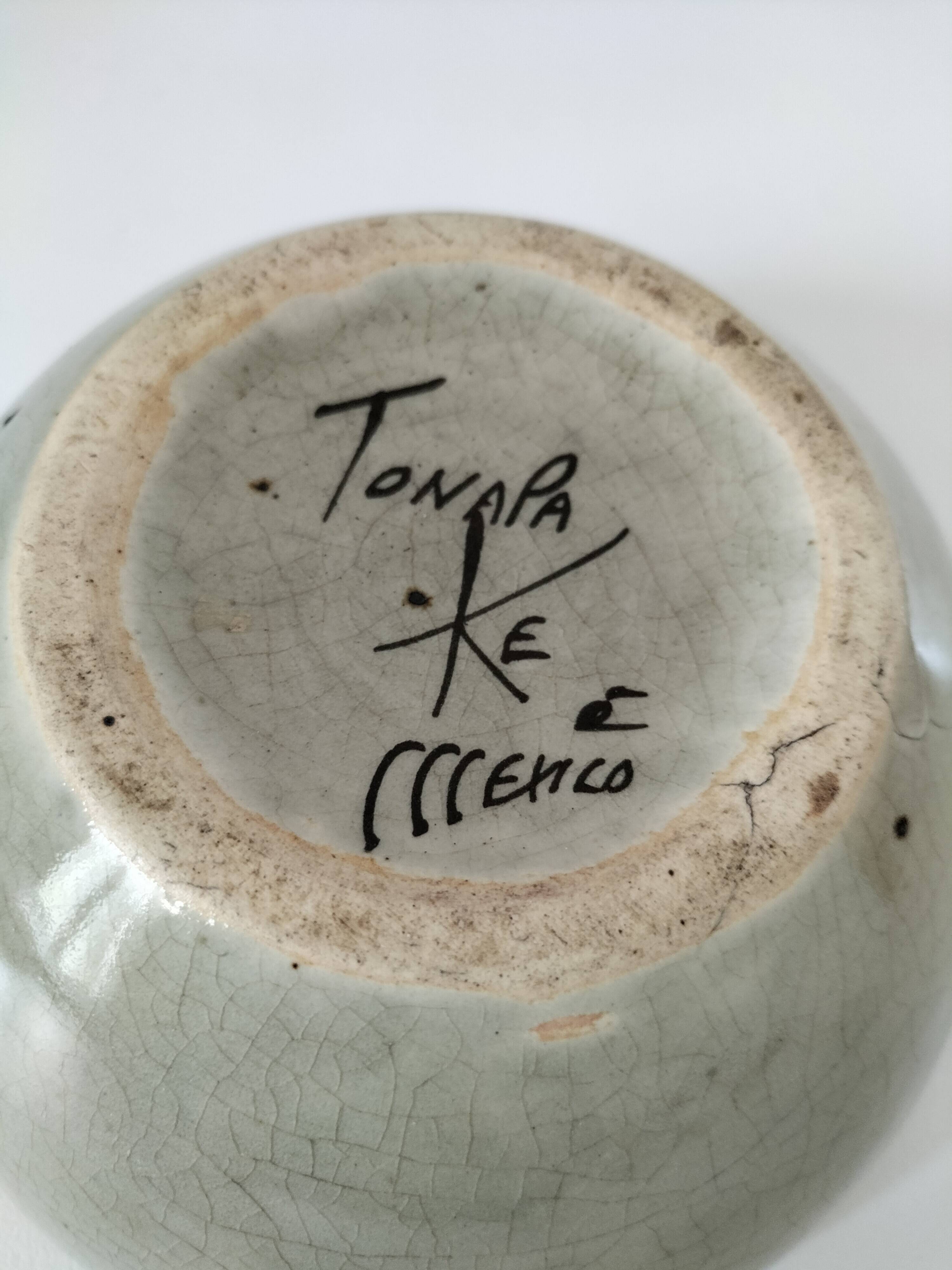 Ceramic cup signed Atelier Ken Edwards Tonalá (Mexico) circa 1960-80