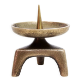 Brutalist bronze candle holder