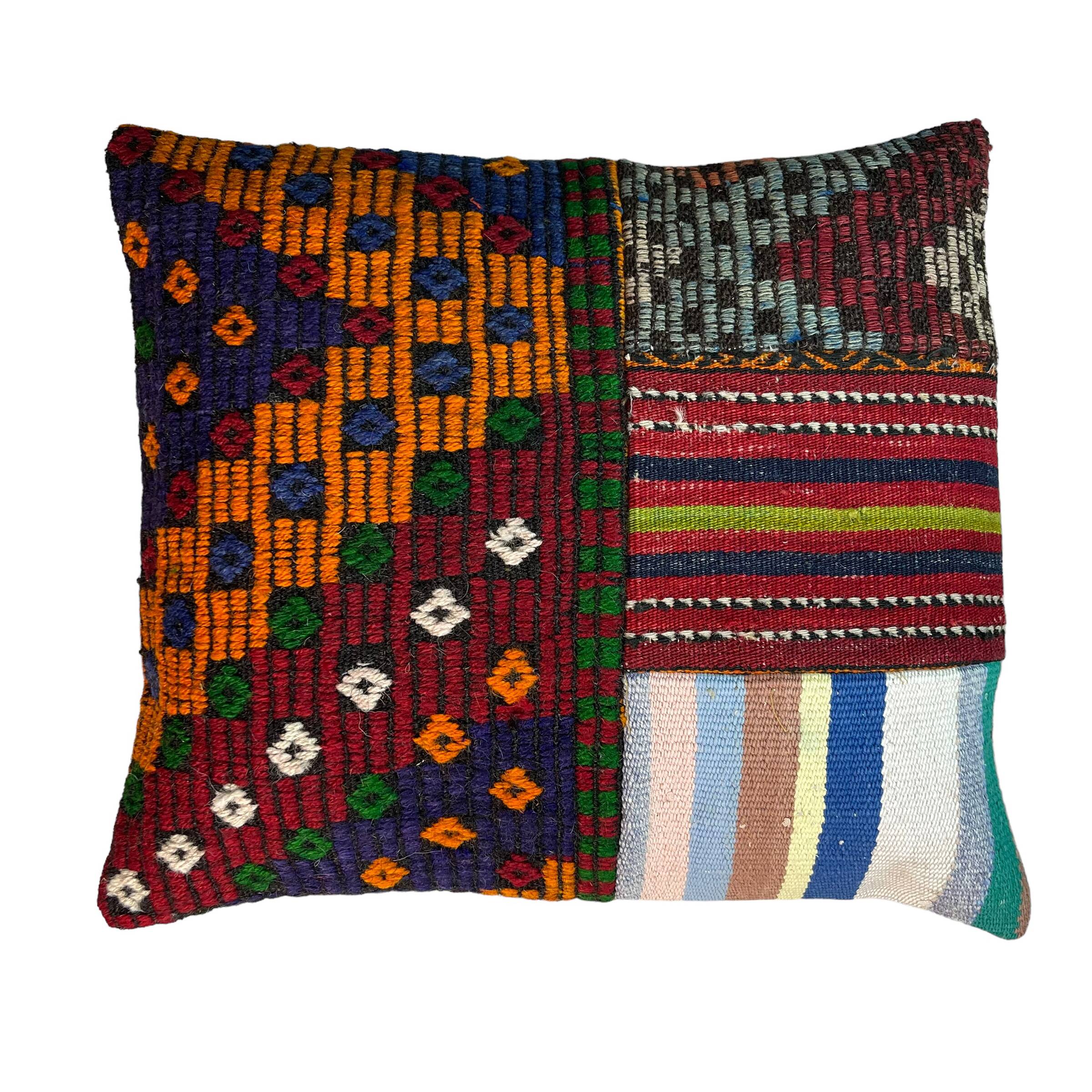 Vintage turkish kilim cushion cover , 55 x 55 cm