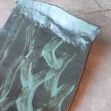 Large shallow dish (signed) in French studio stoneware from the 1960s-70s.