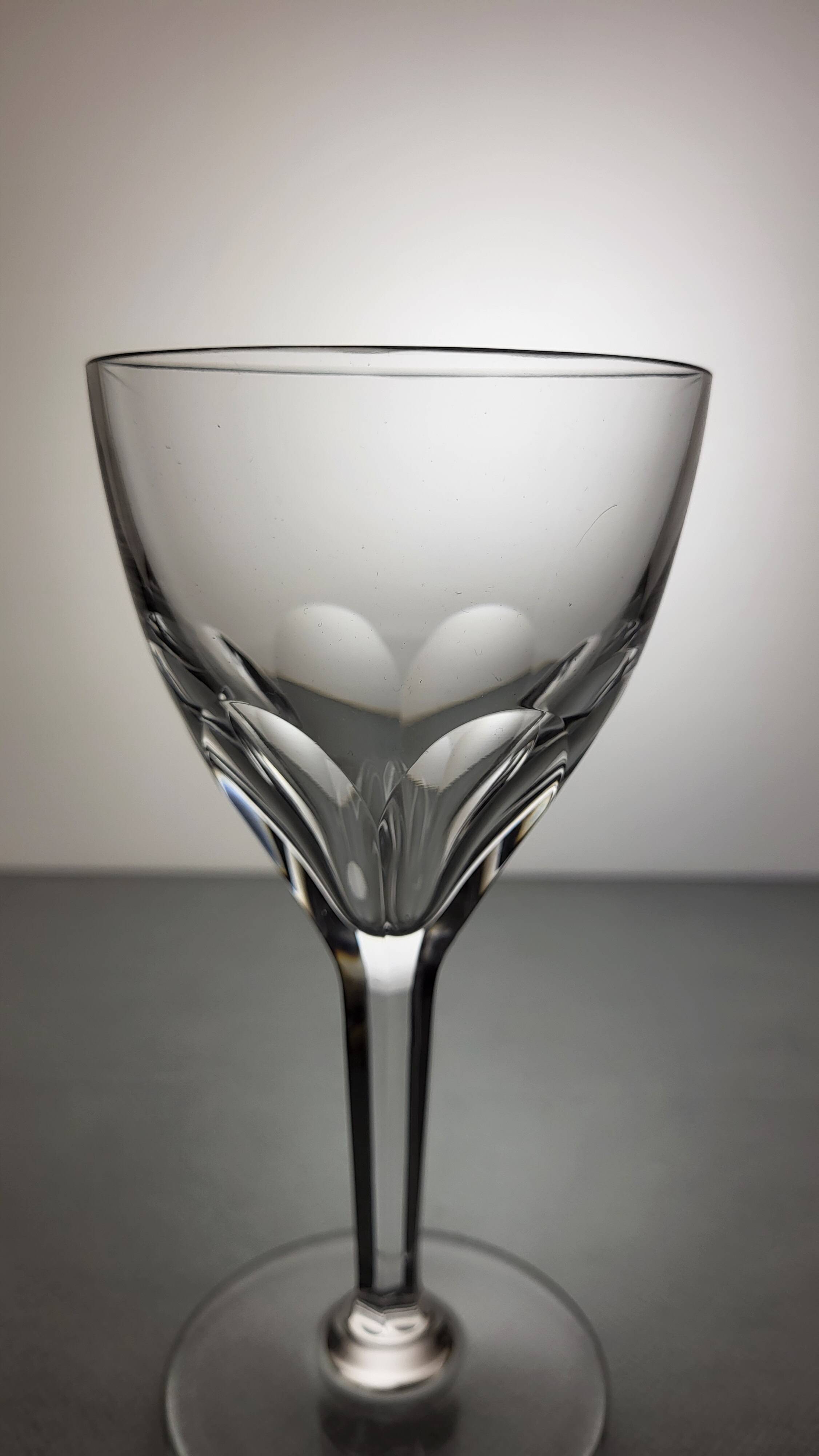 6 Val Saint Lambert crystal wine glasses model Nestor