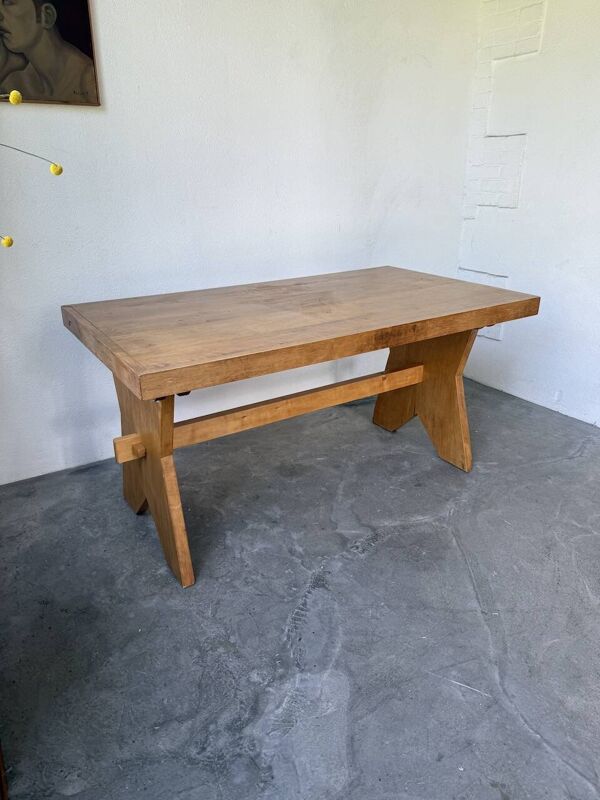 Table, mobilier de montagne en hêtre, 1950