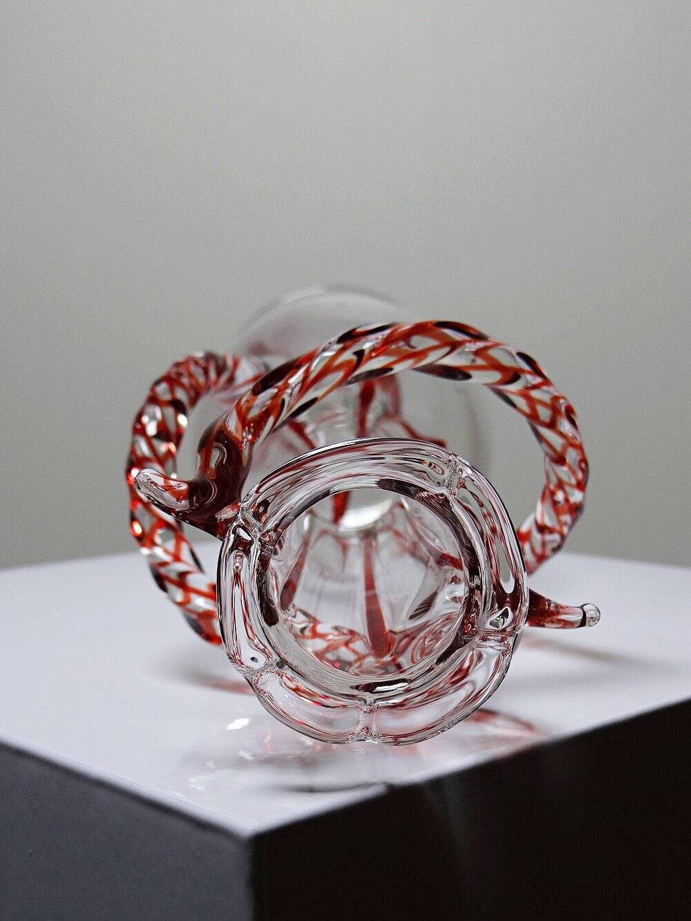 Vintage Murano blown glass soliflore vase 50-60 Filigrana/Zanfirico