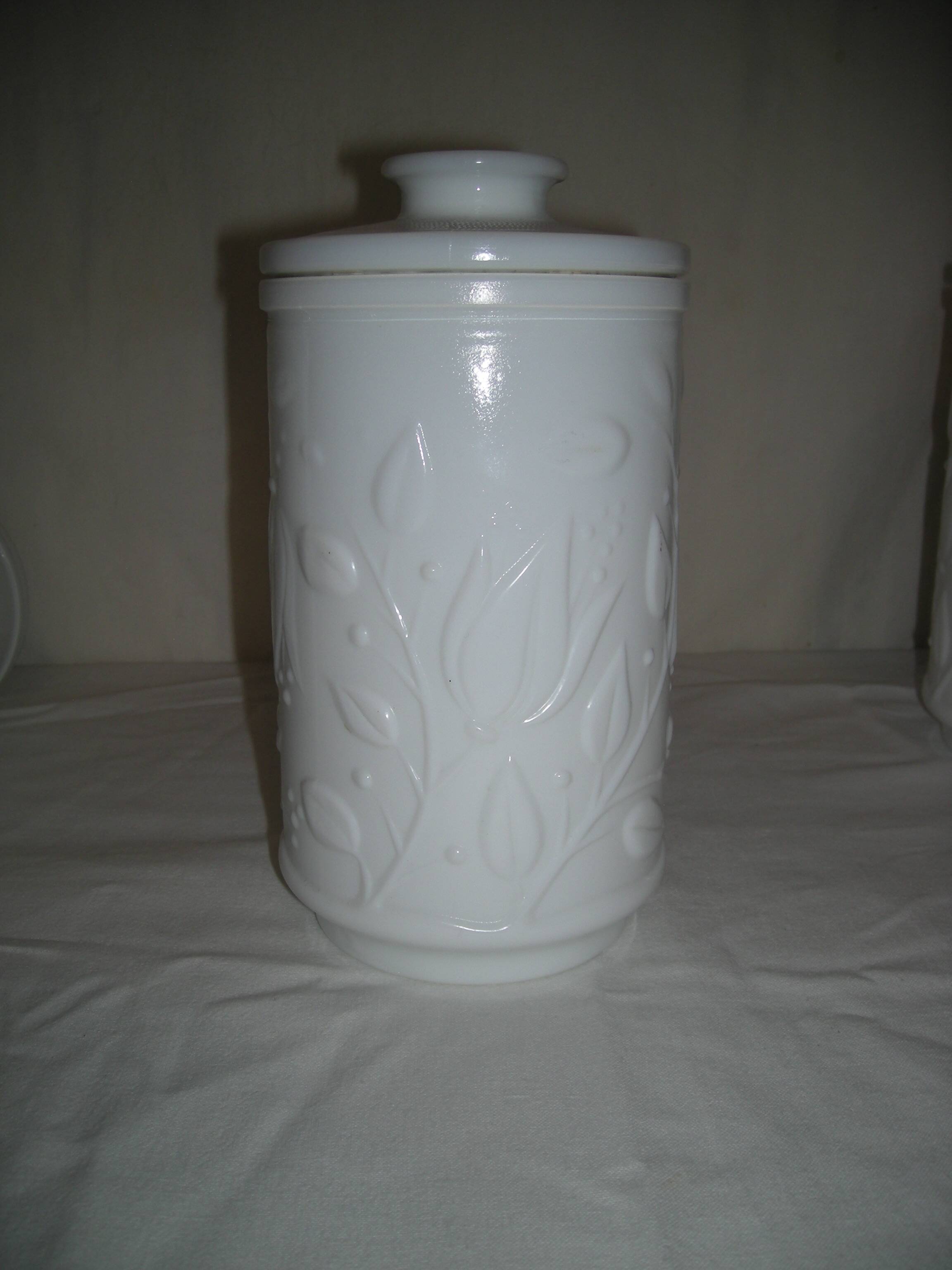 opaline jars with relief patterns