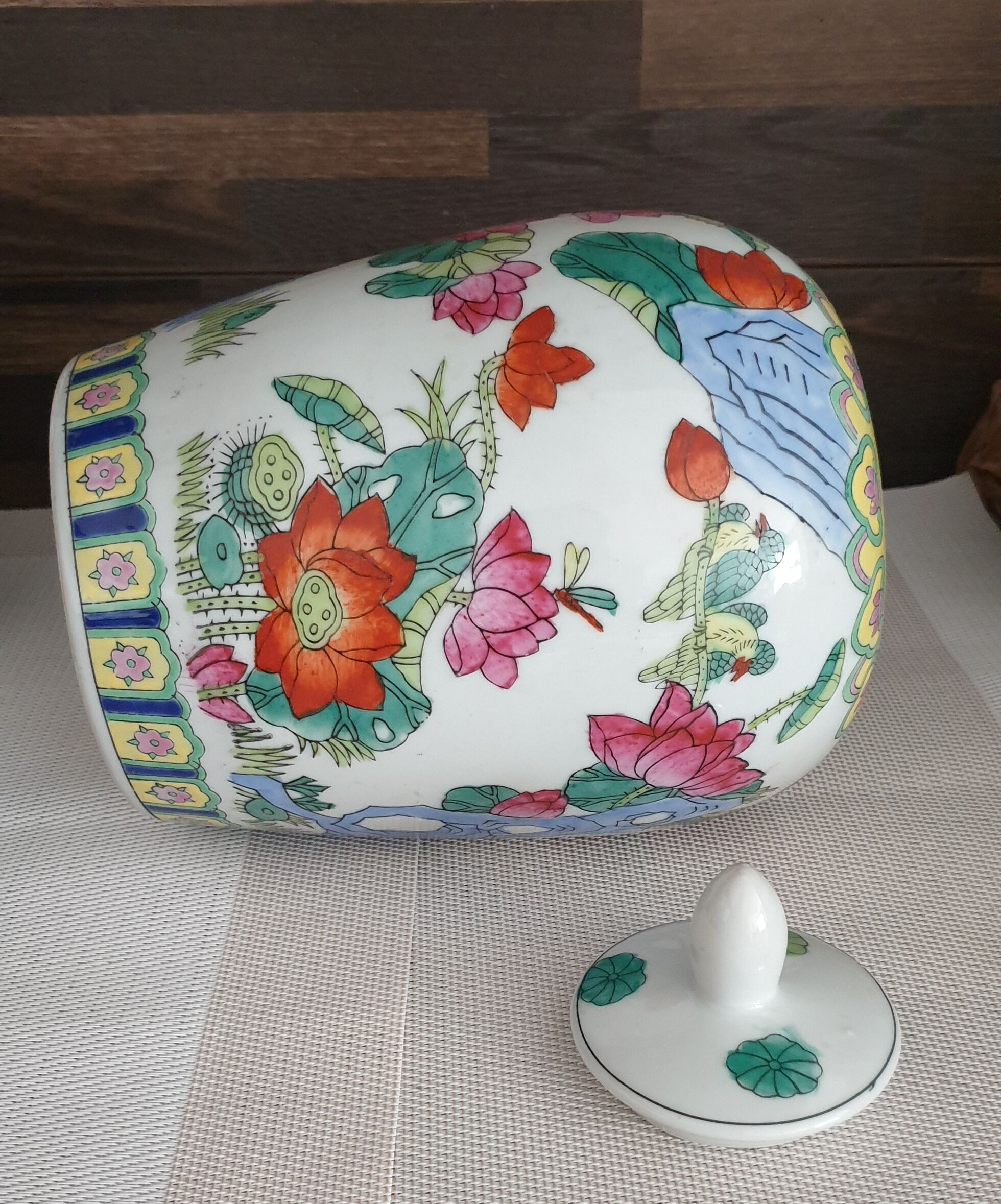 Old ginger pot chinese potiche in ceramic h.25cm