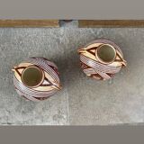 Pair of 2-handled ball vases by Hélène Moisand circa 1950