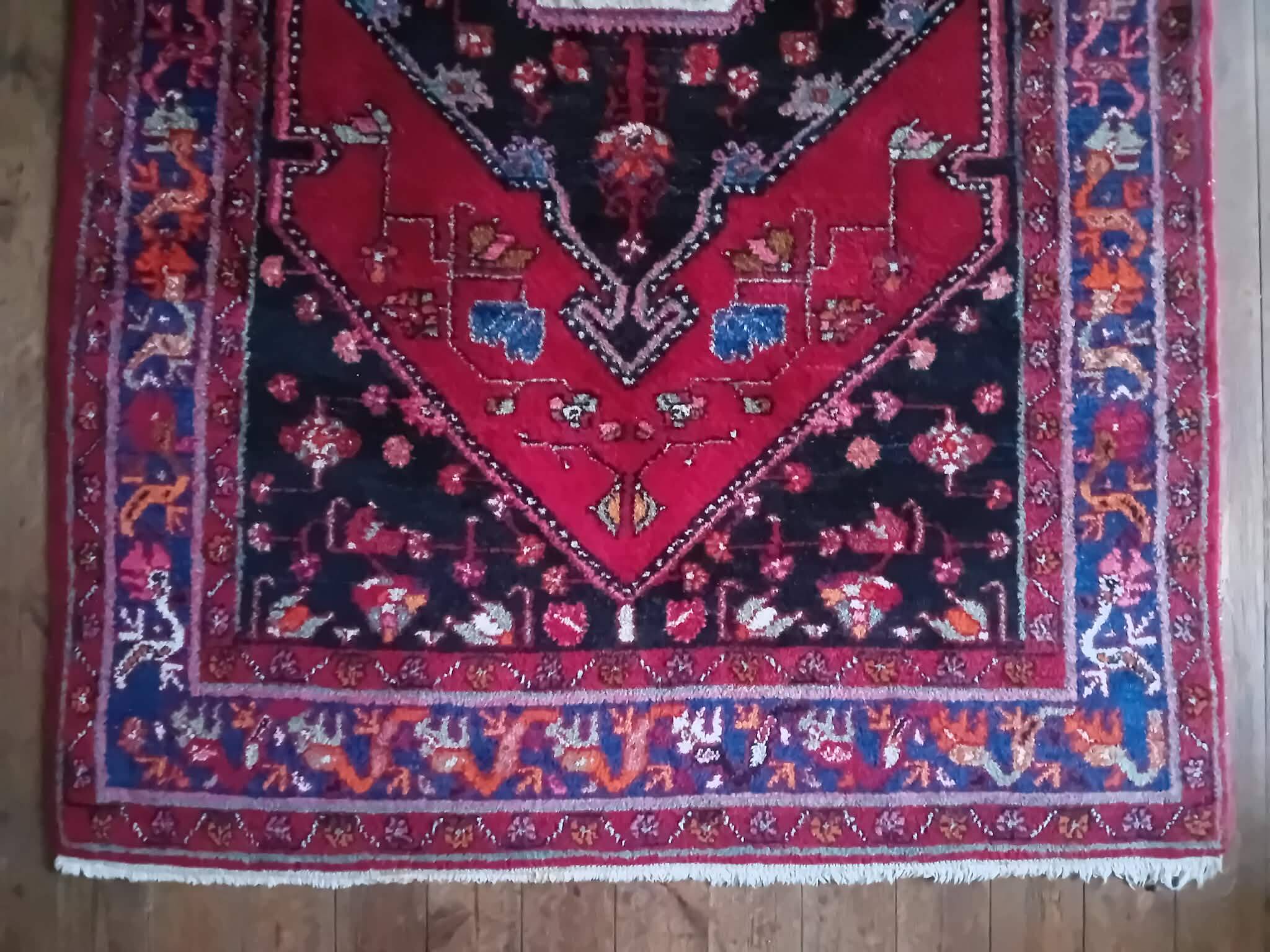 Handmade Persian Hamdan rug 235x140cm