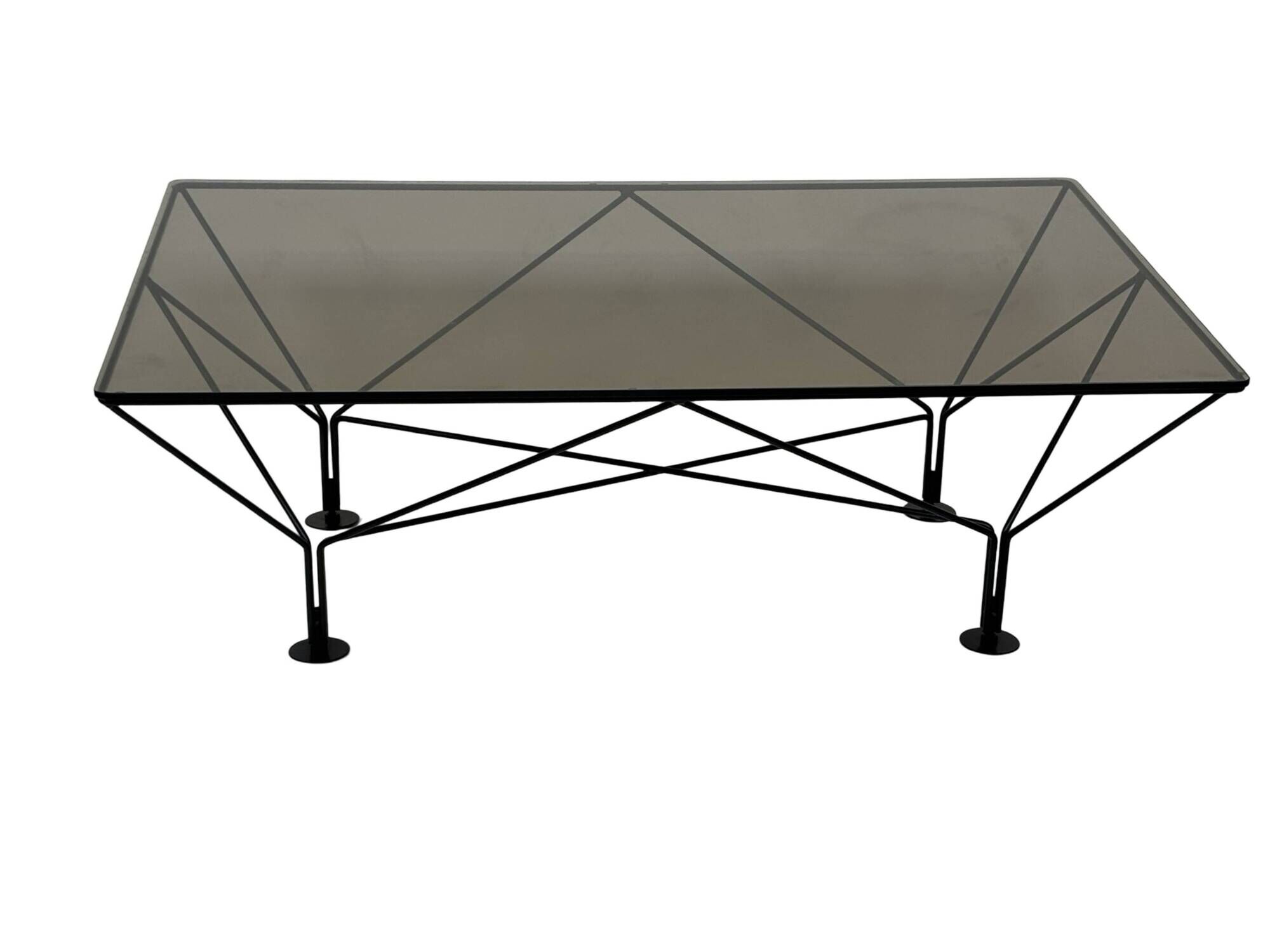 Vintage Coffee Table With Smoked Glass 80's Design