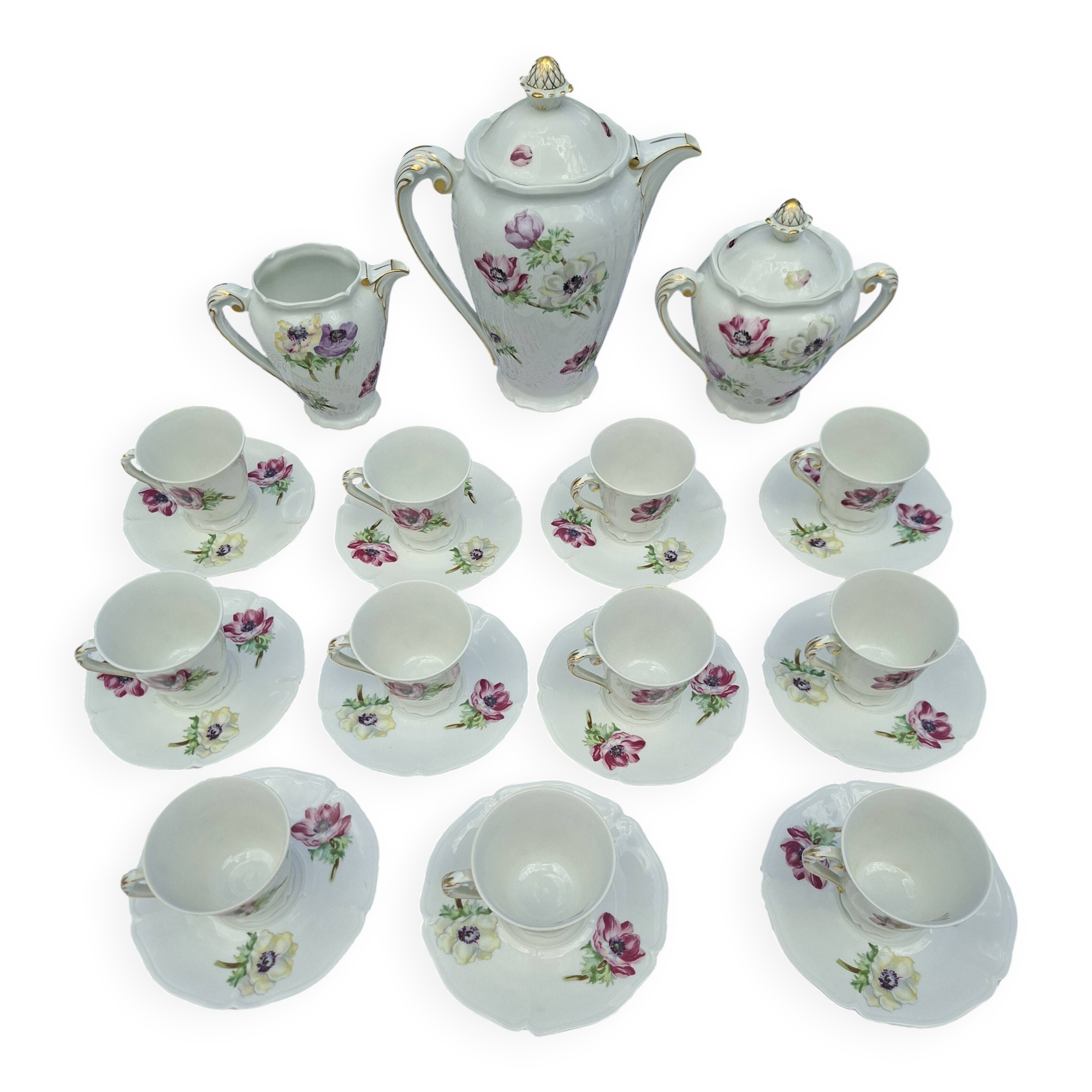 Tea/Coffee Service 25 Pieces Limoges Unic Former Royal Factory