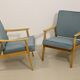 Paire de fauteuils vintage année 60 en hêtre