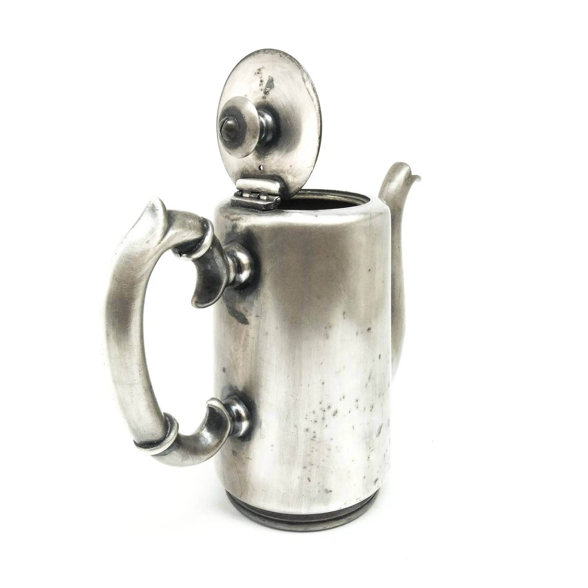 Hotel coffee pot, Eclecticism, silver-plated brass, Poland, 1920s.