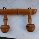 Wooden coat rack bamboo style 40s, 2 hooks