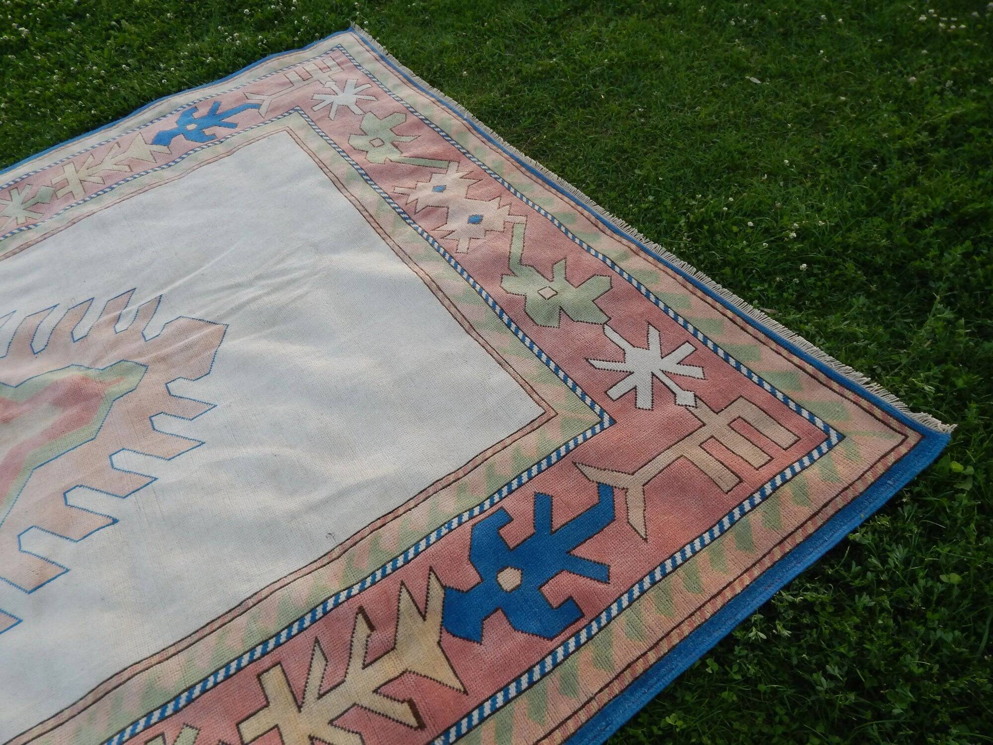 Vintage Turkish Oushak rug 238x350 cm