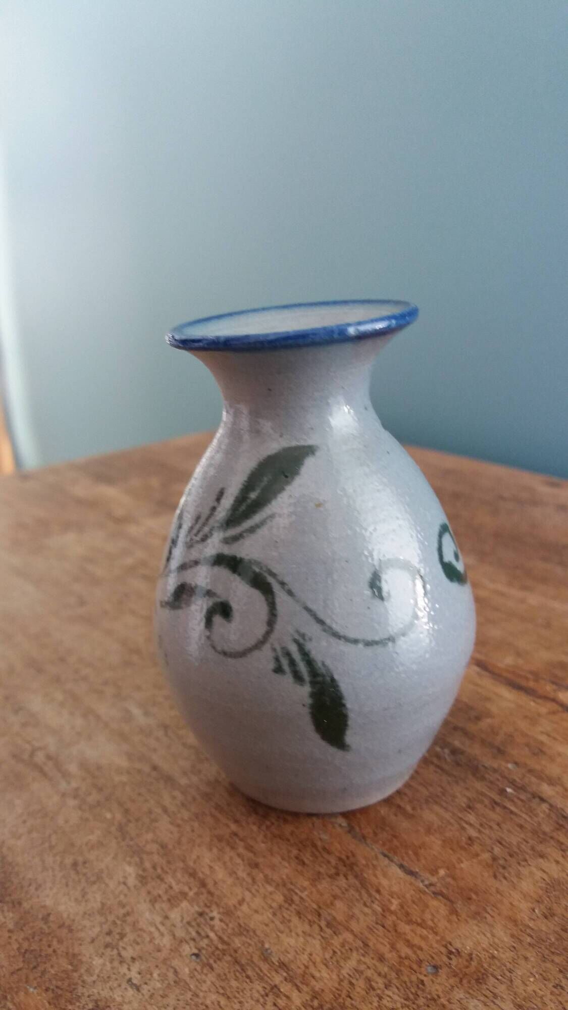 Salt-glazed stoneware vase from Alsace