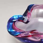 1960s Gorgeous Blue and Pink Ashtray or Catchall By Flavio Poli for Seguso
