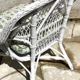 Vintage rattan kids garden armchair